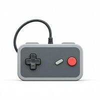 3D illustration of a retro videogame controller isolated on white photo