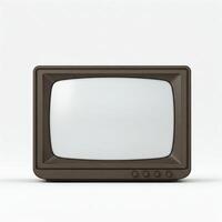 3D illustration of a mock vintage TV screen isolated on white photo