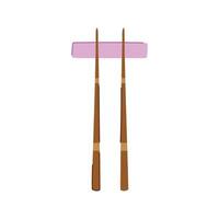 chopstick tableware rest cartoon illustration vector