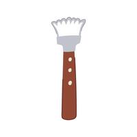 coconut handle scraper tool cartoon illustration vector