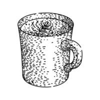 insulated coffee mug sketch hand drawn element vector