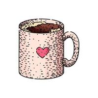 personalized coffee mug sketch hand drawn item vector