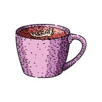 ceramic coffee mug sketch hand drawn element vector
