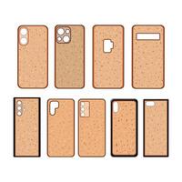 phone cork case set cartoon element vector