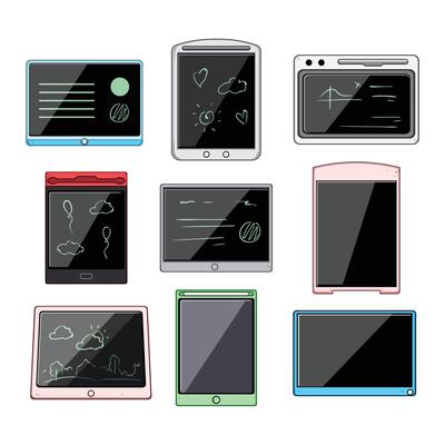 handwriting digital pad set cartoon illustration