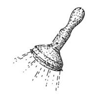 oldfashioned flashlight sketch hand drawn black vector