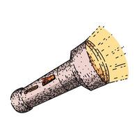 retro flashlight sketch hand drawn vector