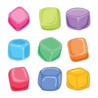 cubes ice reusable set cartoon illustration vector