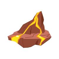 lava eruption platform cartoon illustration vector
