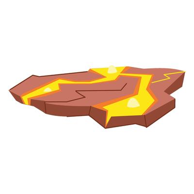 lava geothermal platform cartoon illustration