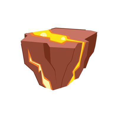 lava volcano platform cartoon illustration
