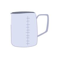 milk latte frothing pitcher cartoon illustration vector