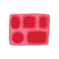 multi compartmentalized section meal tray cartoon vector