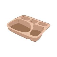 multi portion section meal tray cartoon vector