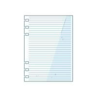 notebook diary line page cartoon illustration vector