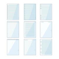 line notebook page set cartoon illustration vector