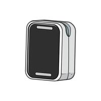 oxygen display fingertip monitor cartoon illustration vector