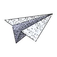 flight paper plane sketch hand drawn vector
