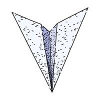 fold paper plane sketch hand drawn vector