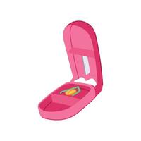 pill halves cutter cartoon illustration vector
