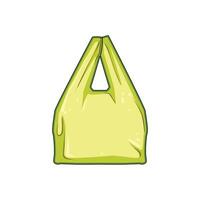 plastic reusable shopping bag cartoon illustration vector