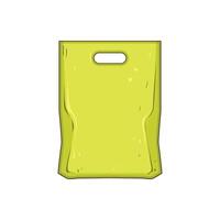 plastic environment shopping bag cartoon illustration vector