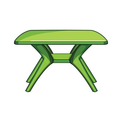 plastic durable table cartoon illustration