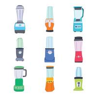 blender smoothie set cartoon item vector
