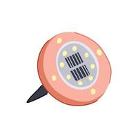 solar efficient powered garden lamp cartoon vector