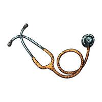 auscultation stetoscope sketch hand drawn element vector