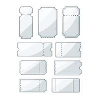 white ticket set cartoon illustration vector