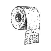 hygiene toilet paper roll sketch hand drawn item vector