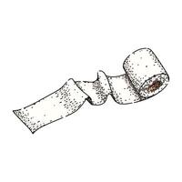 soft toilet paper roll sketch hand drawn element vector
