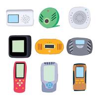 quality air monitor set cartoon element vector