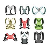 posture back corrector set cartoon vector