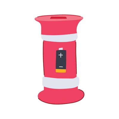 battery environment recycling box cartoon illustration