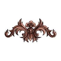 intricate baroque victorian border sketch hand drawn vector