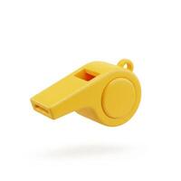 3d illustration of a yellow whistle isolated on white photo