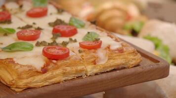 Fresh pastry topped with local ingredients video
