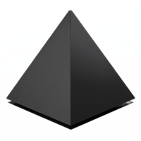 Black Pyramid Shape Geometric Object with Transparent Background Clipping Path png