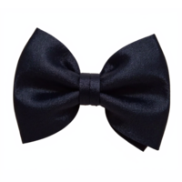 Black Satin Bow Tie with Smooth Texture Isolated on Transparent Background Clipping Path png