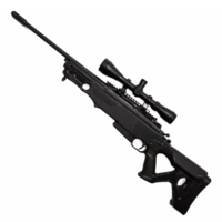 Black Tactical Sniper Rifle with Scope Isolated on Transparent Background Clipping Path png