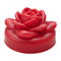 Red Rose Shaped Soap Bar with Transparent Background Clipping Path Clean Edges png
