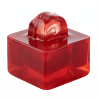 Red Transparent Plastic Push Button Switch Square Shape with Dome Cap Clipping Path png