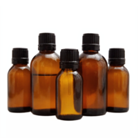 Amber Glass Dropper Bottles With Black Caps Assorted Sizes Transparent Background png