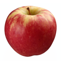 Red and Yellow Apple with Stem Isolated on Transparent Background Clipping Path png