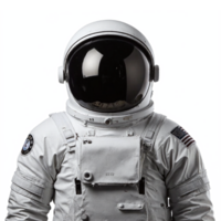 Astronaut in White Space Suit with Helmet Transparent Clipping Path Isolated on Black Background png