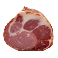 Smoked Ham Cut with Visible Marbling Pattern Meat Texture Transparent Background Clipping Path png