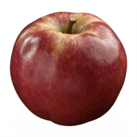 Fresh Red Apple with Stem Closeup Isolated on Transparent Background Clipping Path png