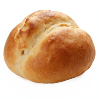 Freshly Baked Soft Bread Roll with Golden Crust on Transparent Background Clipping Path png